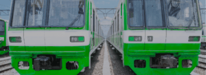 image of two electric trains